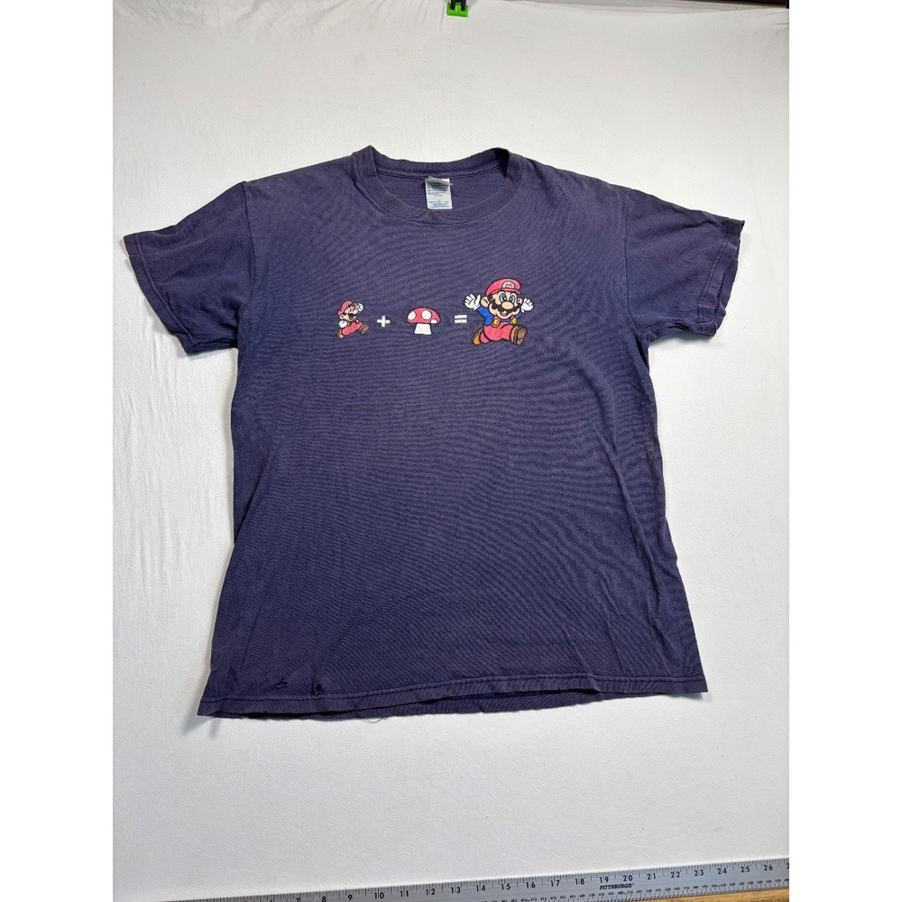 Vintage Delta Super Mario Graphic T Shirt Purple Mens Medium Y2K Nintendo